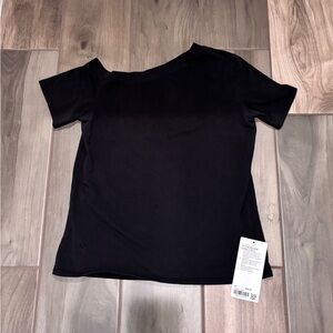Lululemon Women's🖤 Black Off-The-Shoulder Cotton T-Shirt Size M